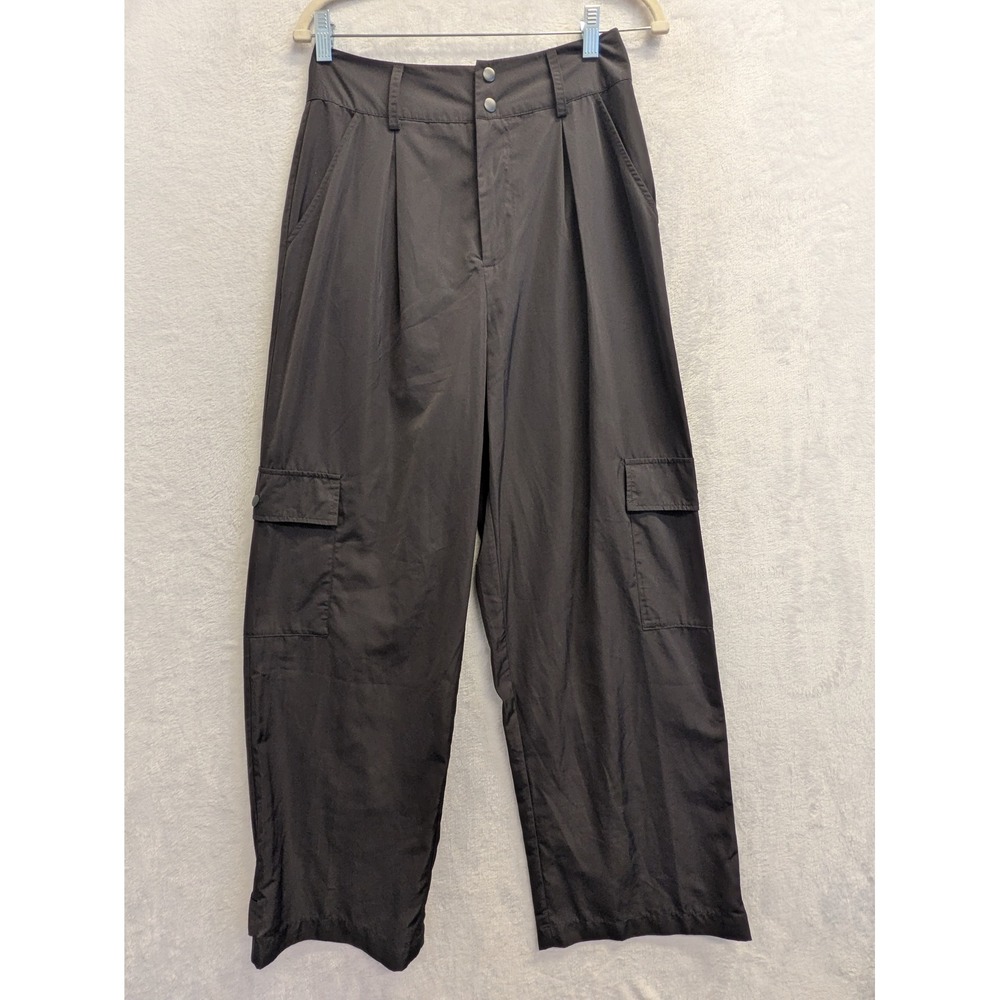 BP Women's Cargo Pants Size S Black High Waist Wide Leg Pleated
